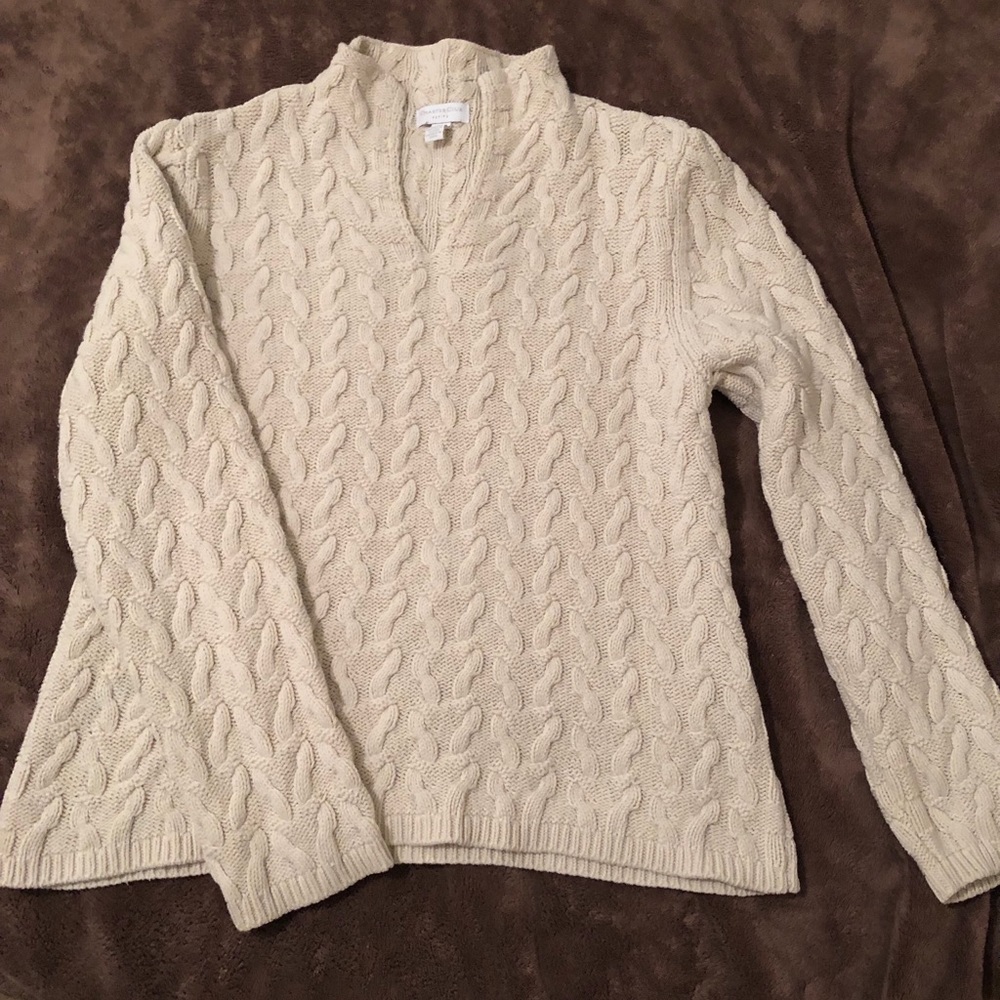 Cream sweater cable knit